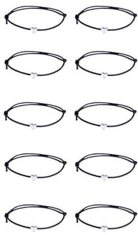 EIHI 10 Pulseras de corazón, Pulsera de Amistad, Pulsera de corazón, Pulsera de cordón Ajustable para Mujeres, niñas, mamá, Regalos para el hogar