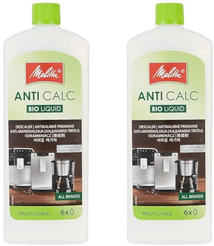 Melitta Descalcificador Bio Multi, Limpiador Express, Automáticas, Cafeteras de Goteo, Líquido Biodegradable, 6 Usos, 250 mililítros, 0.25 litros, Multicolor (Paquete de 2)