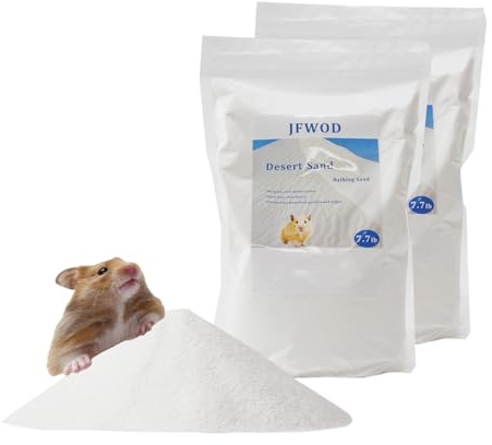 JFWOD Hamster Bath Sand, 15.4lb Dust Free Desert Sand or Potty Litter Sand for Hamster Chinchillas Gerbil Syrian Mice Small Animals(White)
