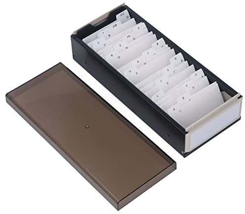 Porta Biglietti da Visita, Porta Schede Schede A-Z può Contenere 800 Biglietti da Visita, Archiviazione di Forniture per Ufficio con Coperchio Alto Trasparente,