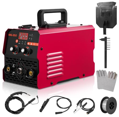 Teodute Gasless MIG Welder, 220V 200A Welding Machine, 3 in 1 MIG/ARC/TIG Inverter Welder Machine with Digital LED Dispaly, Come Flux Core Welding Wire and MIG Torch, for DIY Professional Use