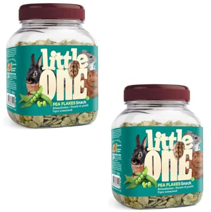 Little One Copos de Guisante | Paquete Doble | 2 x 230 g | Alimento Complementario para Roedores y Conejos Enanos | para Apoyar el Bienestar | Rico en Proteínas Vegetales