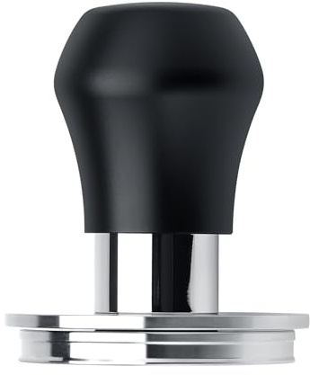 Normcore 58,5mm Kaffeestampfer V4.1 Mini, gefedert mit Klick-Feedback, selbstnivellierendes Edelstahl-Flachblech, kompatibel mit 58mm Espressomaschinen Siebträger, Schwarz