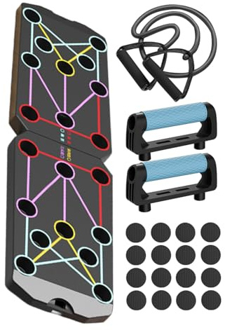 Tabla de flexiones push-up, plegable multifunción Elites Rack Fitness Board para entrenamiento de cuerpo completo y flexiones efectivas, soporte para entrenamiento de fitness con mango con