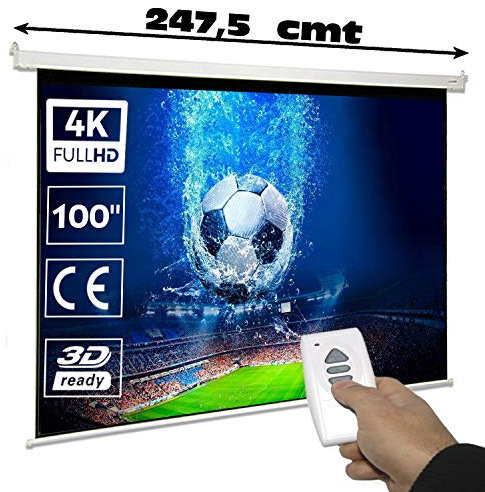 Schermo da proiezione Luxscreen, telo da proiezione, Compatibile con Proiettori per Cinema a Casa, Conferenze (100 Pollici 16:9)