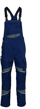 KÜBLER Workwear KÜBLER ACTIVIQ Cotton+ Arbeitslatzhose blau, Größe 50, Herren-Arbeitslatzhose aus verstärkter Baumwolle, robuste Arbeitslatzhose