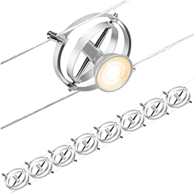 Paulmann 94490 Cable System Set Cardan DC Max. 8 x 7 Watt Expandable Chrome Matt Wire Rope Metal GU5.3