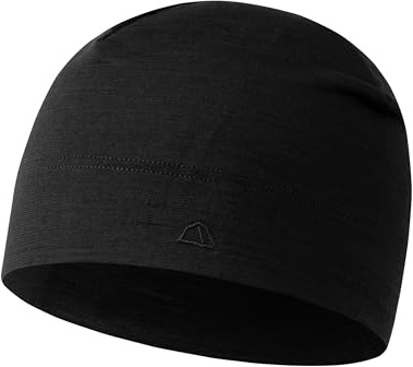 TOM FYFE Premium Leichte Merino Beanie Unisex Schwarz/L/XL aus 100% Merinowolle – temperaturregulierend, geruchshemmend – Made in Europe