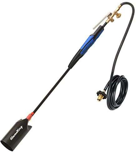 Flame King Propane Torch Kit Heavy Duty Weed Burner, 500000 BTU, Self-Igniting with 10-FT Hose Regulator Assembly, 39 inches Long