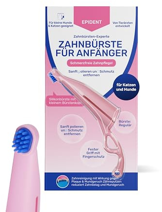 Anatomische Hundezahnbürste | Zahnpflege Hund mit Weichen Silikonborsten | Zahnbürste Hund für Plaqueentfernungs | Zahnhygiene-Training mit unserer Hunde Zahnbürste aus Japan Premium Pet(Rosa)