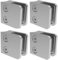 Sellon24® Glashalter 4 Stück Edelstahl Glasklemme Klemmhalter Geländer V2A Eckig 45 x 45 x 28 mm inkl. Gummieinlage, flach oder für Pfosten 42,4 geschliffen K320 Set MOD 21 (Flach + Gummi 8,76 mm)
