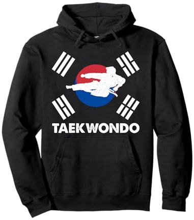Taekwondo Jump Kick Korean Flag Sweat à Capuche