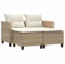 vidaXL Gartensofa 2-Sitzer mit Hockern, Outdoor Sofa Gartenmöbel, Garten Lounge Set Terrasse, Terrassenmöbel Zweisitzer, Beige Poly Rattan