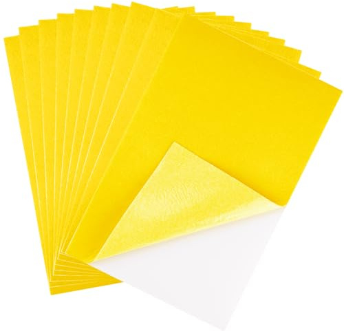CHRORINE 10 hojas de fieltro amarillas, hojas de fieltro autoadhesivas de 8 x 12 pulgadas, papel de fieltro para suministros de arte y manualidades