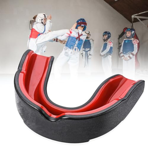 Fiorky Protector bucal de mordedura/protector de encías – Protector bucal de doble color para niños con estuche de almacenamiento para boxeo, artes marciales mixtas, kickboxing, Muay Thai y todos los