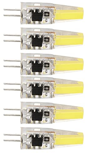 KIMISS 6W 500LM G4 LED Bulb COB Silica Gel Energy-Saving Light, Suitable for Ceiling Light, Wall Light, and Table Lamps, (Cold White)