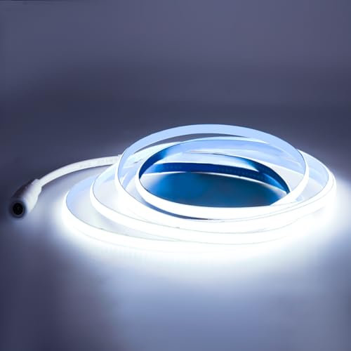 Arotelicht Striscia LED COB da 2m, 6000K, bianco freddo, 24V, 768LEDs, larghezza 5 mm, tagliabile, IP20, illuminazione interna per mobili, armadi, decorazioni fai da te