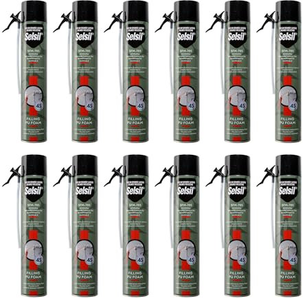 AERREGI Schiuma Poliuretanica Manuale – Set da 6 o 12 Pezzi – Alta Espansione, Isolante Termico e Acustico, Forte Adesione su Cemento, Legno, Metallo – Uso Interno ed Esterno (6)