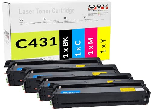 OBV Toner-Set kompatibel für Lexmark CS331dw CS431dw CX331adwe CX430 CX431adw CX431dw 431 20N20K0 20N20C0 20N20M0 20N20Y0 Schwarz Cyan Magenta Gelb je 1500 Seiten