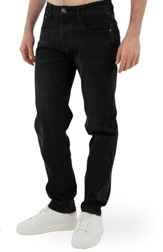 TONY BACKER - Jeans Homme Regular Fit, Pantalon de travail, Loisirs, Jeans Hommes Style Décontracté, Bleu Jeans, Noir , 48