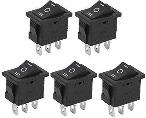 Yechiry Mini 3-stifts Vippbrytare med Korrosionsbeständig På-/av-kontroll för Hushållsapparater 10st Svart 16x21mm