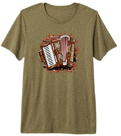 Accordéoniste Accordéon-Musicien Musique Accordéon T-Shirt Haut de Gamme