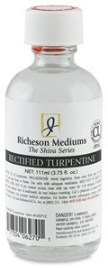 Richeson Oil Mediums Shiva Series Rectified Turpentine - 3.75oz Glass Bottle