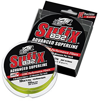 Sufix 832 Advanced Superline Neon Lime 0.13mm / 8.2kg / 18lb / 120m