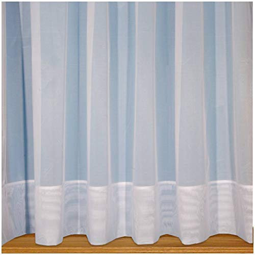 John Aird Sarah - Plain White Net Curtain With Envelope Base - Width Sold By The Metre Drop: 60 (152cm)