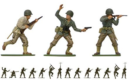 Airfix Model Figures Set - A02703V WWII U.S. Infantry - Model Building Kit Accessories, Plastic Model Kits for Adults & Children 8+, Set Includes 14 Unpainted Figures - Model Accessory for Dioramas