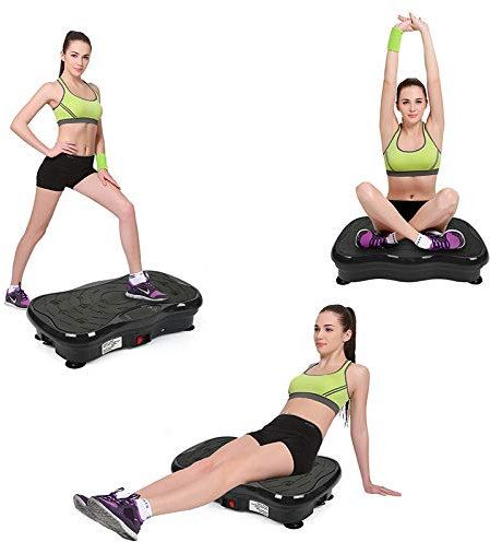 Plataforma Vibrante, para el Shaper de Cuerpo de Oficina Adelgazando el Equipo de Forma Física Oscilante Basic Fitness,Oscilante para Pérdida de Peso Equipo (Negro Puro)