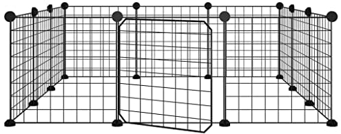 vidaXL Haustierkäfig mit Tür 12-TLG. Schwarz 35x35cm Stahl Kleintierkäfig