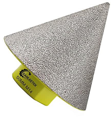 Punta per Smusso Diamantata - 50mm Fresa Diamantata Fori Sagomatura Allargamento Pulizia dei Fori Esistenti in Piastrelle Ceramica Porcellana Marmo Granito M14 Filettatura SANLEETEK