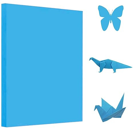 Lot de 100 feuilles de papier origami bleu A4 70 g/m² fait à la main - Papier pliable double face - 297 mm x 210 mm - Pour loisirs créatifs et loisirs créatifs