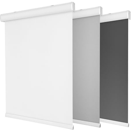 Allesin 100% Blackout Cordless Roller Shades for Windows, Free-Stop Shades, Thermal Insulated, UV Protection, Waterproof Fabric, Easy to Install for Home, Office, Bathroom (White 33 x 72)