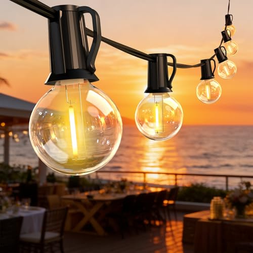 ROVLAK Guirnaldas Luces Exterior 12M 18+3 G40 Bombillas Cadena de Luces Impermeables IP44 Conectable Guirnaldas Luminosas Decoración para Interior, Jardín, Terraza, Patio, Bodas, Fiestas, Navidad