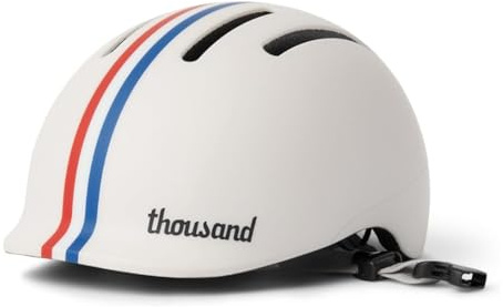 Thousand Jr. Casco de Bicicleta Infantil – Pegatinas Reflectantes Extraíbles con Cierre Magnético Antipellizcos – Certificado CPSC CE ASTM – Casco Bicicleta Niño Patines y Skateboard – Speedway Creme