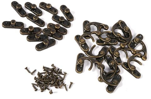 Tiiyee Chiusura Scatola Legno, Mini Cerniere In Bronzo Antico Chiavi Per Mobili Legno Serrature Ganci A Cerniera Retrò Gancio Antica Jewelry Box Cassetto Armadietto Antichi Armadietti Artigianato