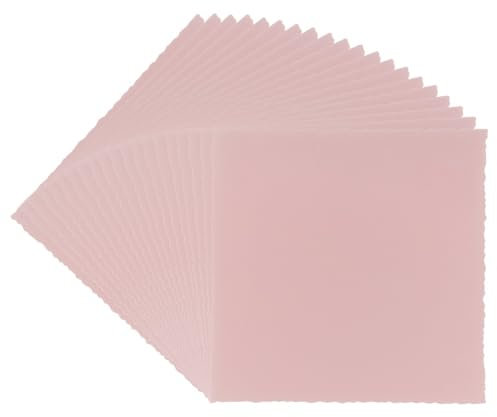 Ideen mit Herz Transparentpapier Aufleger | mit Büttenrand | 14 cm x 14 cm | 130 g/m² | 20 Blatt (altrosa)