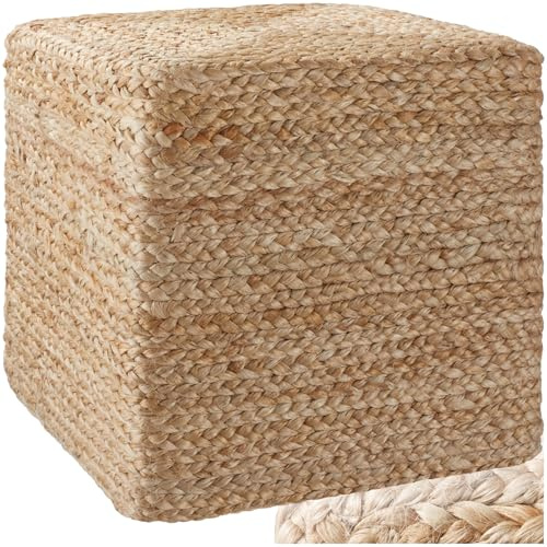 tectake® Puff Salón con Relleno Incluido, Reposapies Salón, Silla Dormitorio, Puff Sillón, Mueble Salon, Asiento Pequeño, Decoración Habitación - 40 x 40 x 41 cm Cubo
