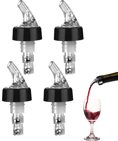 4 vertedores de botellas, dispensador de 20/30/40/50 ml, a prueba de fugas, dosificador de bar, dosificador de bebidas espirituosas precisas, ayuda para dosificar bebidas alcohólicas, botella de ayuda