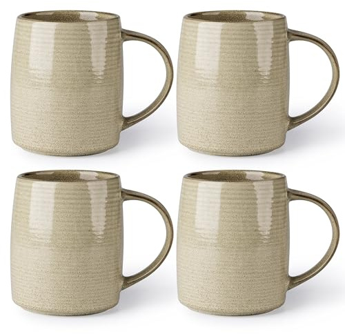 GBhome Großes Kaffeetassen-Set aus 4 Stück, 18oz (ca. 500ml) Handgefertigte Keramikbecher mit Verlaufsfarben – Ideal für Latte, Tee, Bier & Heiße Schokolade | Spülmaschinen- und Mikrowellengeeignet