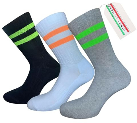 CriCri Socks – 3 Paia Calze Sportive e Lifestyle Uomo Donna in Cotone | Made in Italy | Aderenti, Traspiranti, Fashion per Sport e Tempo Libero​ (IT, Numero, 43, 46, Regular, Regular, OldSchool)