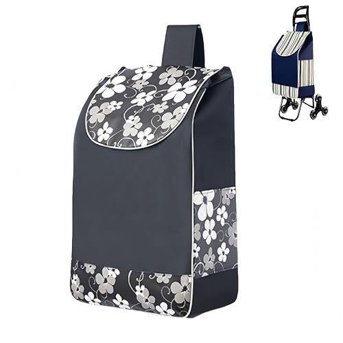 Borsa per la Spesa in Tessuto Oxford, Borsa di Ricambio Pieghevole per Carrello, Borsa per la Spesa di Ricambio Pieghevole Impermeabile per Carrello della Spesa (Grigio)
