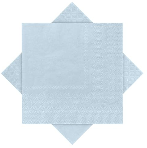 Cadimus Pappersnäsduk Ljusblå, 60 Små Pappersnäsdukar, Dubbelskikts Napkins, Perfekt för Fester, Bröllop, Catering och Daglig Användning, 25 x 25 cm