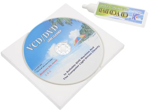 TIDTALEO CD Dvd Cleaning Kit Set with Cleaning Disc and Liquid for Enhanced Playback and Maintenance of Vcd Dvd Players Compatible with All Disc Players for Dust and Fingerprint Removal