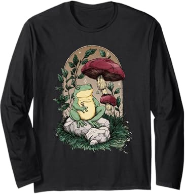 Camiseta Enchanted Frogcore - Hongos y sapos - Rana de Hongos Manga Larga