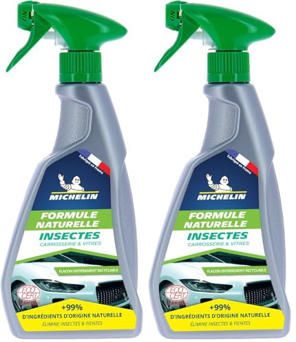 MICHELIN 009164 Shampoing Démoustiqueur - Nettoyant Insectes Carrosserie, Formule Naturelle, 500 ml (Lot de 2)