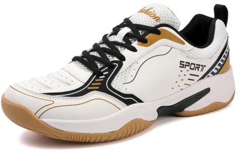 JiuQing Chaussures Badminton Hommes Baskets De Sport Salle Légères Respirantes Antidérapantes pour Courts De Tennis Et De Pickleball