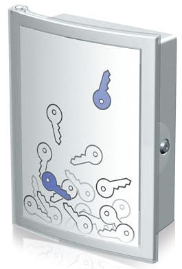 HAN Schlüsselkasten Index, moderner, übersichtlicher Kunststoff Schlüsselkasten mit Platz für 63 Schlüssel, abschließbar und sicher zur Wandmontage, 4023-11, lichtgrau